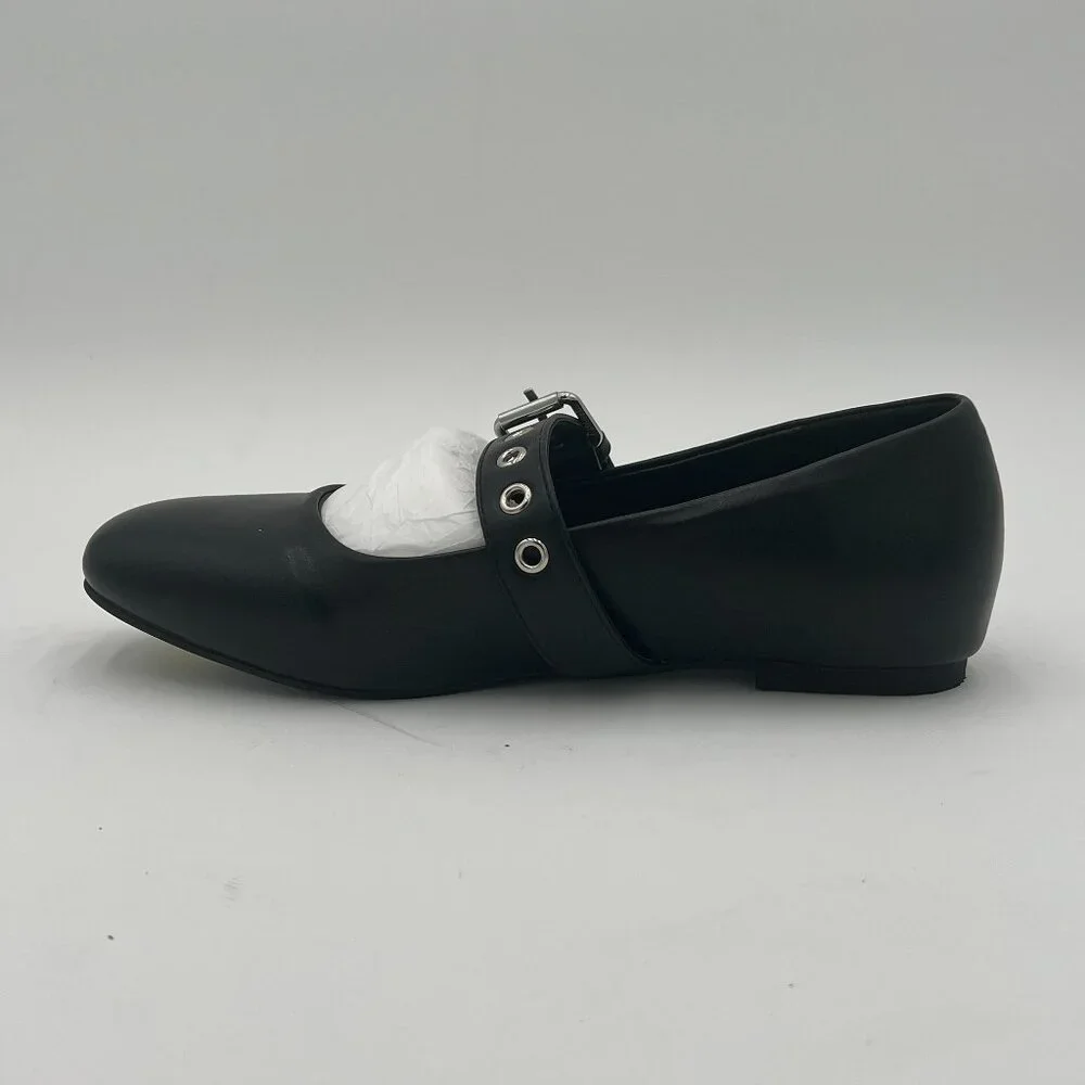 Classic Black Square-Toe Mary Jane Flats